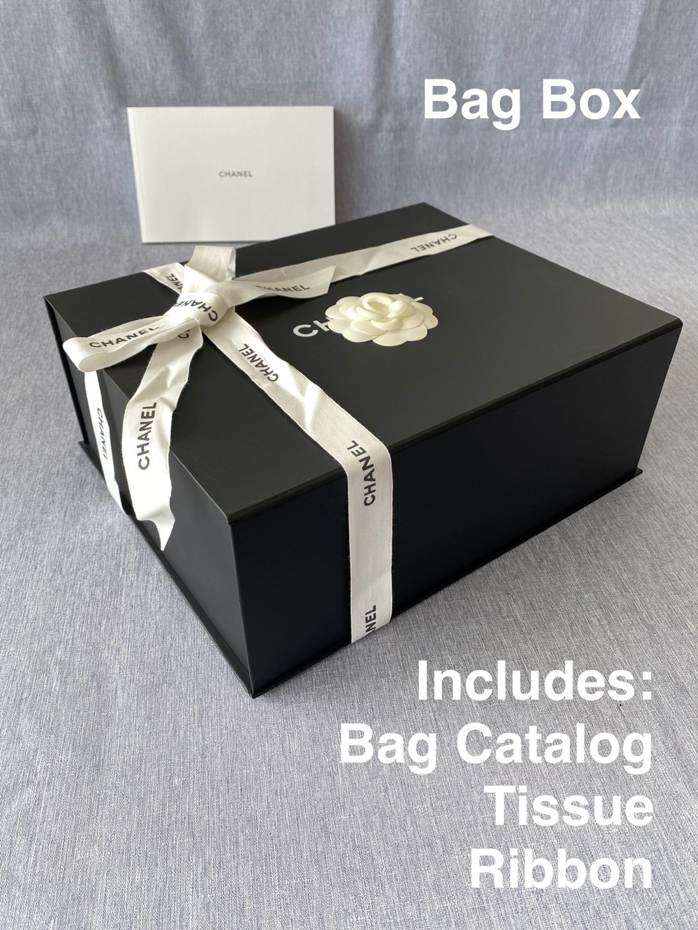 Authentic Chanel | Full Bag Box Set + Bag Catalog Magnetic Closure Gift Decor